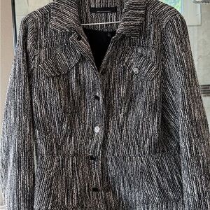 White House Black Market Monochrome Tweed Blazer